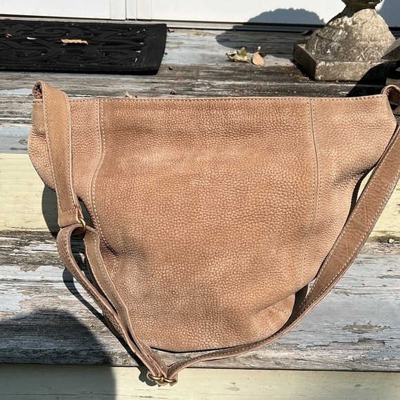 Coach Y2K Vintage Pebbled Leather Tan Tote Hobo Boho Hippie NuBuck Suede Handbag - Picture 9 of 16